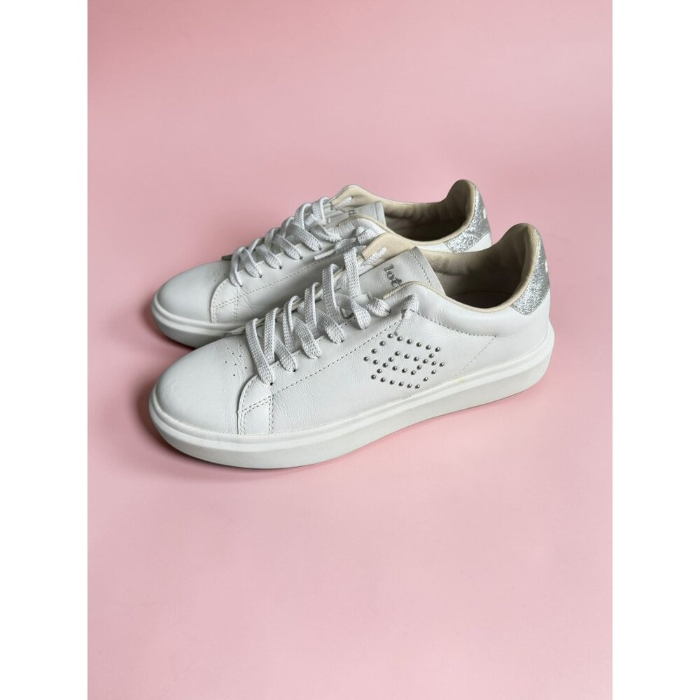 LOTTO Women’s White Silver Leather Sneakers Size 9.5